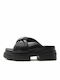 Ash Leder Mules mit Chunky Niedrig Absatz in Schwarz Farbe