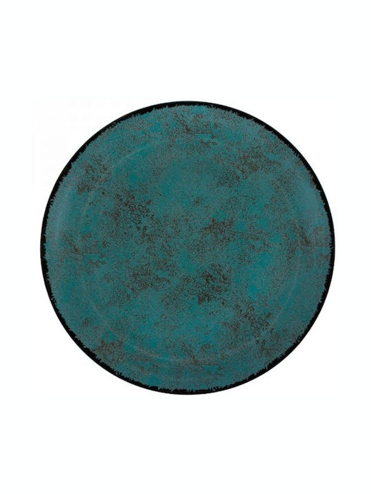 Oriana Ferelli Teal Plate Shallow Ceramic Teal with Diameter 27cm 1pcs