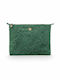 Women's Toiletry Bag Flat Pouch in Green Color 19.5cm