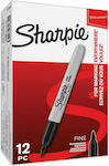 Sharpie Fine Point Ανεξίτηλοι Μαρκαδόροι 1mm Μαύροι 12τμχ