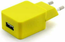 Connect IT Φορτιστής Χωρίς Καλώδιο με Θύρα USB-A Κίτρινος (CI-599)