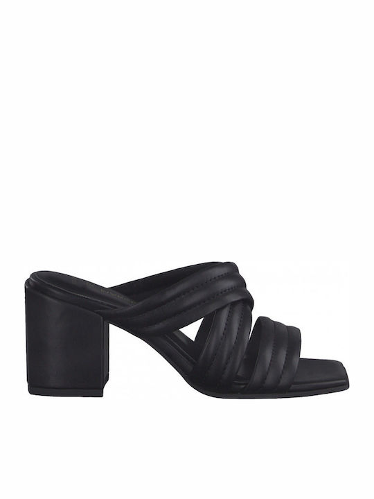 Marco Tozzi Mules with Chunky High Heel in Blac...