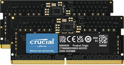 Crucial 16GB DDR5 RAM with 2 Modules (2x8GB) and 4800 Speed for Laptop