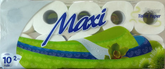 Maxi Touch Silk Χαρτί Υγείας 10 Ρολά 2 Φύλλων 7 Συσκευασίες (78gr/Ρολό)
