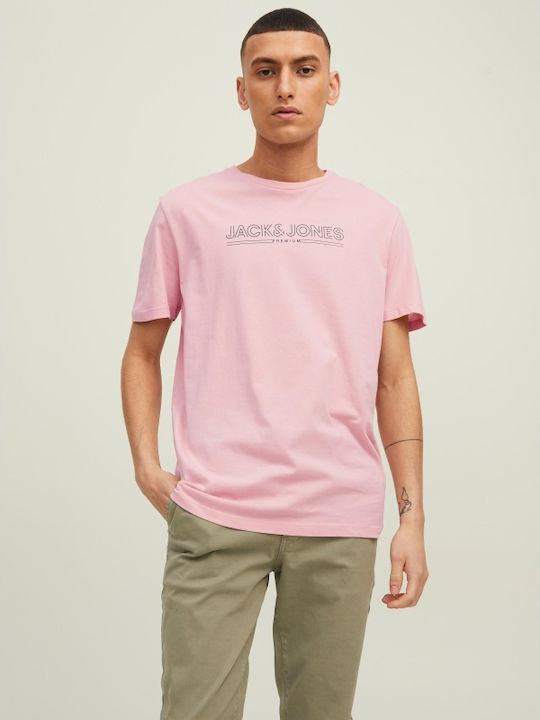 Jack & Jones Ανδρικό T-shirt Silver Pink με Λογότυπο