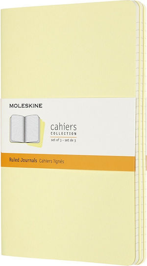 Moleskine Cahiers Set 3 Notizbücher Geregelt Gelb