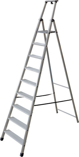 Facal Piu' Su Maxi Ladder Aluminum with 8+1 Steps 265cm