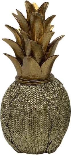 Karvounis Decorative Pineapple Shinny made of Polyresin Gold/Green 10x10x21cm 1pcs