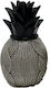 Karvounis Decorative Pineapple Shinny made of Polyresin Black/Silver 9x9x15cm 1pcs