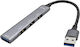 i-tec USB-Hub 4 Anschlüsse USB 3.0 mit USB-A Anschluss Silber