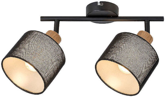 Rabalux Miguel Double Spot with Socket E14 in Black Color