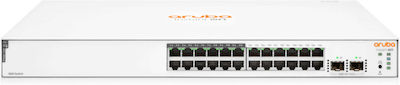 Aruba Instant On 1830 24G 12p Class4 PoE 2SFP 195W Gestionat L2 / L3 PoE+ Switch cu 24 Porturi Gigabit (1Gbps) Ethernet și 2 Porturi SFP