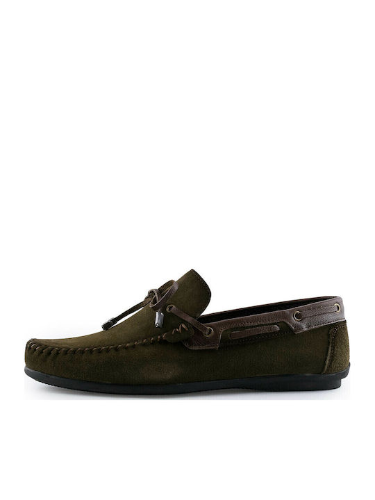 Gale Δερμάτινα Ανδρικά Loafers σε Πράσινο Χρώμα