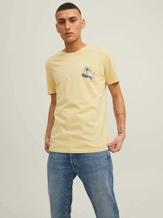 Jack & Jones Ανδρικό T-shirt Κίτρινο με Στάμπα