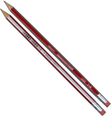 Eberhard Faber Pencil 2B with Eraser Red