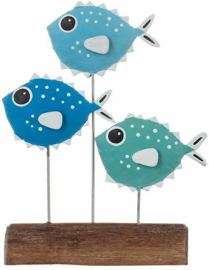 Synchronia Decorative Fish made of Metal Bubbles in Blue 11cm 1pcs