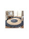 Zaros Rug Round Summer from Jute with Fringes Natural Blue