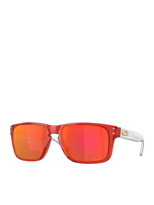 Oakley Holbrook Xs Pătrate Ochelari De Soare Pentru Copii Cu Lentilă Oglindă Roșii
