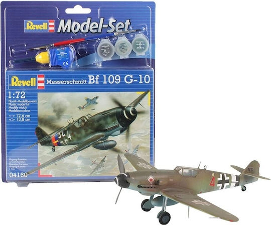 Revell Messerschmitt Bf-109 Modellfigur Flugzeug 37 Teile im Maßstab 1:72 mit Kleber und Farben