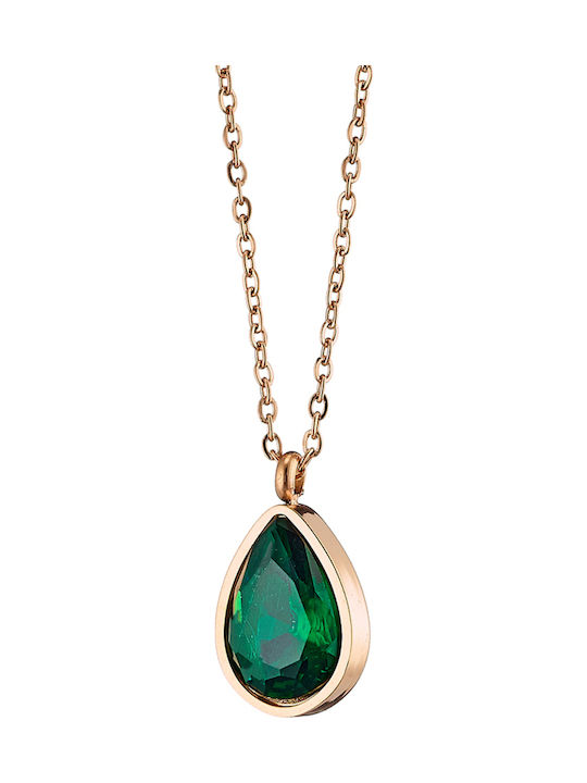 Oxzen Charm mit Design Träne aus Vergoldet Stahl mit Zirkon