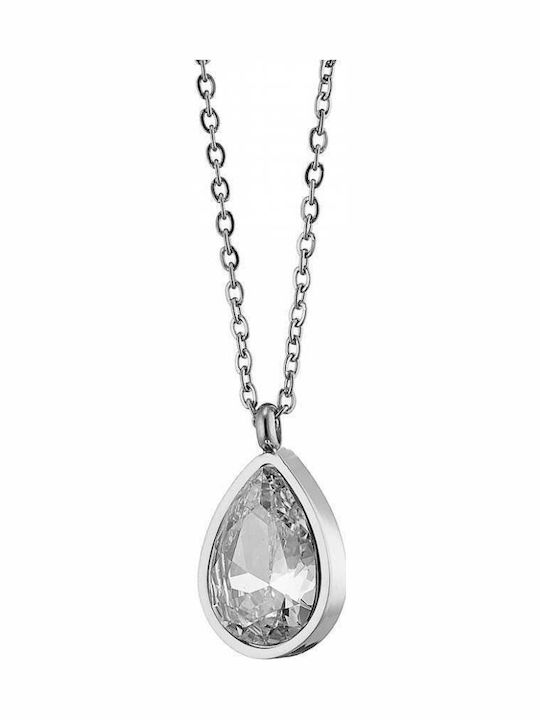 Oxzen with design Tear from Gold Plated Steel with Zircon