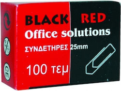Black Red Συνδετήρες 25mm Μεταλλικοί 50τμχ