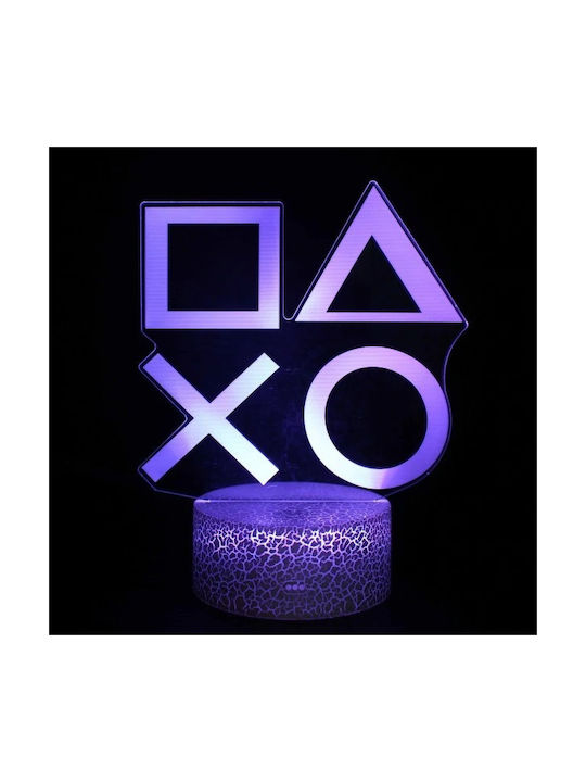 Led Παιδικό Διακοσμητικό Φωτιστικό 3D PS2 Illusion Μωβ 13x13x16.5εκ.
