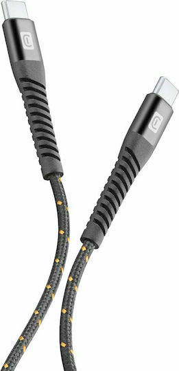 Cellular Line Cablu USB 2.0 Braided USB-C Masculin - USB-C Negru 1.2m TETRACABC2C1MK