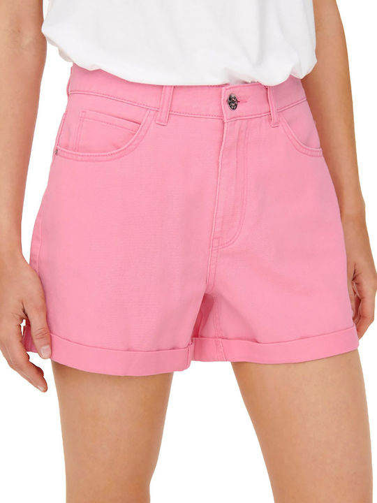 Women's Jean High-waisted Shorts Pink