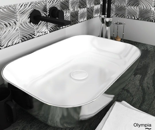 Olympia Metamorfosis 42600 Επικαθήμενος Νιπτήρας Πορσελάνης 60x42x14cm