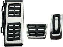 Carner Set Pedale Antiderapant Autoturism pentru Audi A1 8X / A3 8V / TT 8S / Q2 / Seat Leon 5F / VW Golf 7 / Passat B8 / Tiguan / Touran 2016+ Automat Aluminiu Argintiu 3buc