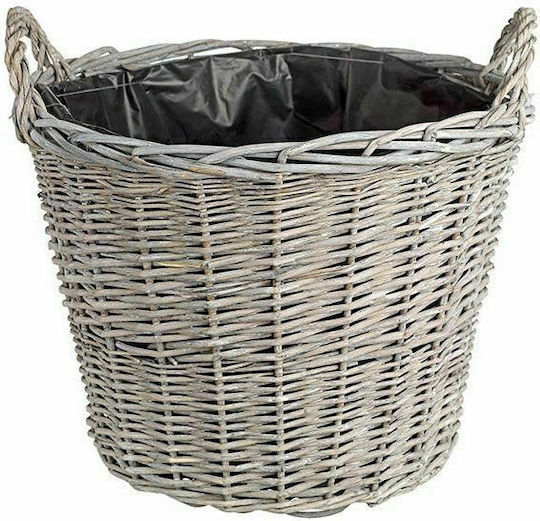 JK Home Decoration Декоративна кошница Плетеница с дръжки Сив С черно подплънка 40x40x32бр