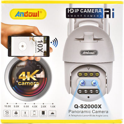 Andowl IP Cameră de Supraveghere Wi-Fi 5MP Full HD+ Rezistentă la apă cu Comunicare Bidirecțională