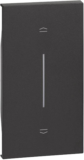 Legrand Living Now Μετώπη Διακόπτη Ρολών σε Μαύρο Χρώμα KG05M2