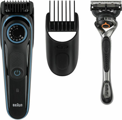 Braun Beard Trimmer 3 Επαναφορτιζόμενη Κουρευτική Μηχανή Μαύρη BT3340