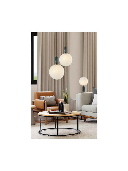 Viokef Polly Glass Table Lamp for Socket E27 LED with Green Base