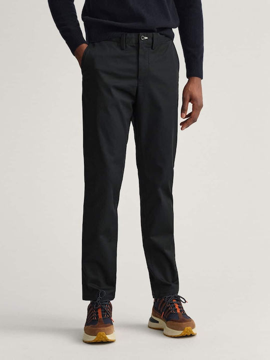 Gant Hallden Ανδρικό Παντελόνι Chino Ελαστικό σε Slim Εφαρμογή Μαύρο