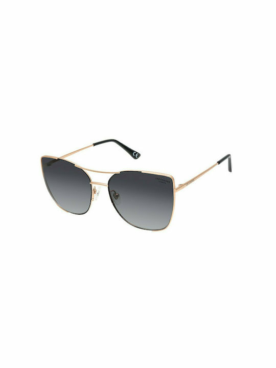 Lee Cooper Women's Sunglasses with Rose Gold Metal Frame and Black Gradient Lens LC1477 C1