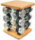 Glass Tabletop Rotating Spice Rack Brown 12pcs