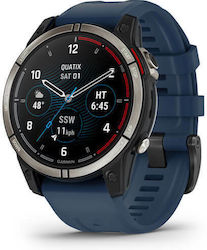 Garmin Quatix 7 Titanium 47mm Αδιάβροχο Smartwatch με Παλμογράφο (Sapphire)