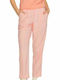 Women's High-waisted Fabric Trousers Regular Fit Coral