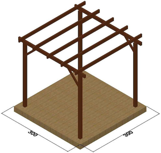 Gartenlaube aus Holz mit Decke 500x300cm