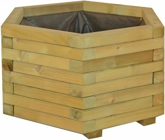 Pot Wooden 55x55x33cm.