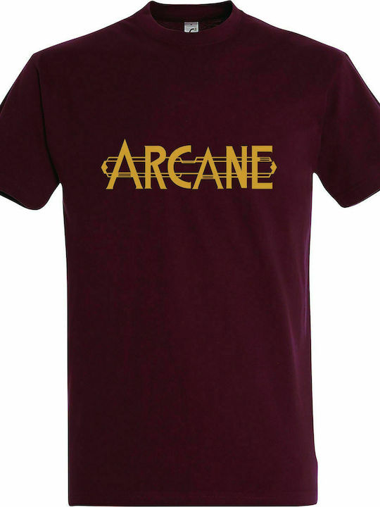 Unisex-T-Shirt, "Arkane", Burgunderrot