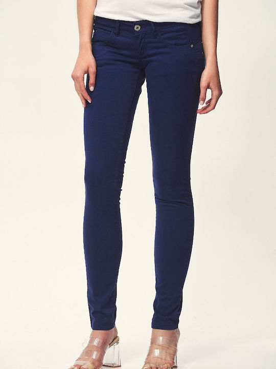 Edward Jeans Bonet Women's Fabric Trousers Navy Blue
