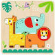 Wooden Kids Peg Puzzle Wild Animals Wild Animals for 1+ Years 7pcs Tooky Toys