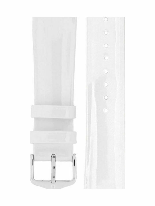 Hirsch Diva Δερμάτινο Λουράκι Λευκό 18mm