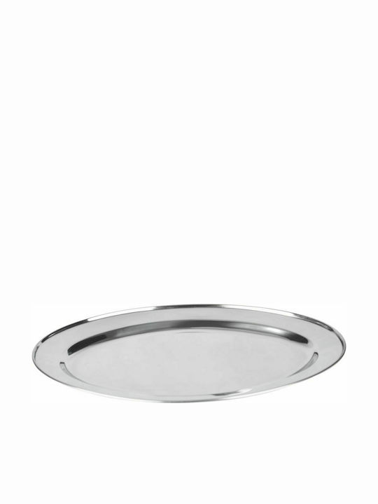Servierplatte Oval Rostfreier Stahl Silber 65cm 1Stück
