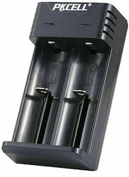 Pkcell PK-8221 USB Charger 2 Batteries Li-ion Size 18650/16340/26650/14500