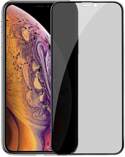 Full Glue Privacy Full Face Tempered Glass Μαύρο (iPhone 17e / 16e / 14 / 13 / 13 Pro)